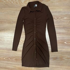 Stretchy button down bodycon dress